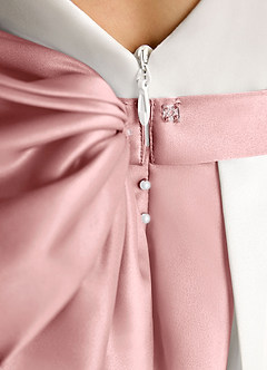 Azazie Cherry Blumenmädchenkleider Ballkleid Plissee Matte Satin Kleid Elfenbein Altrosa image6