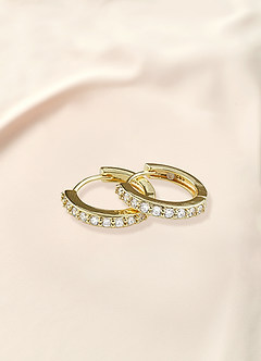 front Pendientes en forma de panal con diamante pequeño incrustado