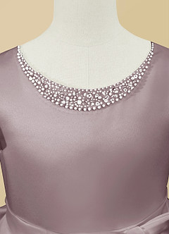 Azazie Jewel Robe Demoiselle D'honneur Fillette Robe Princesse en Mat Satiné Plissée Crépuscule image8
