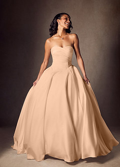 Azazie Alta Wedding Dresses English Rose A-Line Strapless Stretch Satin Dress image8