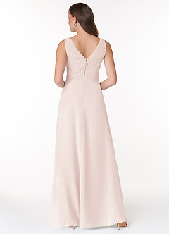 Azazie Flora Jurken voor bruidsmeisjes Jurk van Chiffon met A-Lijn Geplooid Rozenblaadje image2