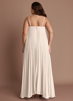 Nahla Cream Allover Pleated Maxi Dress image8