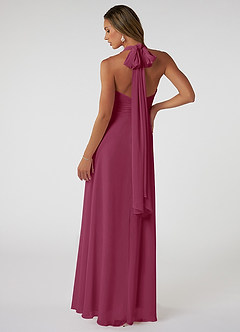 Azazie Fifi Bridesmaid Dresses Mulberry A-Line Strapless Chiffon Convertible Dress image3