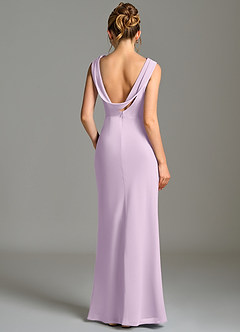 Azazie Kieryn Bridesmaid Dresses Frosted Lilac Mermaid Pleated Chiffon Dress image2