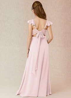 Azazie Everett Junior Blushing Pink A-Line Chiffon Dress image1