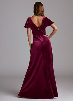 Azazie Soren Bridesmaid Dresses Cabernet A-Line Velvet Dress image6