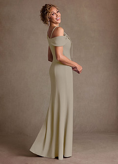 Azazie Rachael 신부의 어머니 드레스 쉬스 오프 더 숄더 스트레치 크레이프 플로어 길이 드레스 image5