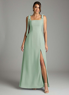 Azazie Debra Bridesmaid Dresses Agave A-Line with Pockets Chiffon Convertible Dress image7