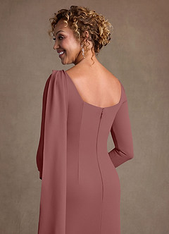 Azazie Merian Suknie dla Matki Panny Młodej Kolumna Pofałdowany Rozciągliwy Krep Długość do kolan Sukienka image6