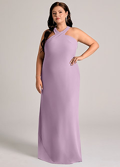 Azazie Doretta Bridesmaid Dresses Wisteria Mermaid Pleated Chiffon Dress image8