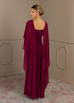 Azazie Dion Mother of the Bride Dresses Burgundy Sheath Scoop Stretch Crepe Dress image2
