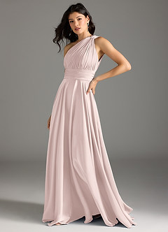 Azazie Charlize Jurken voor bruidsmeisjes Jurk van Stretch Satijn met A-lijn One-shoulder Blozend Roze image4