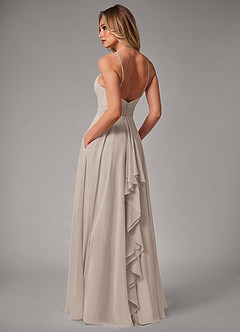 Azazie Amalia Bridesmaid Dresses Frost A-Line Pleated Chiffon Dress image2
