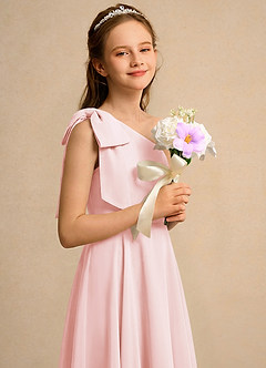 Azazie Guppy Junior Formal Flower Girl Klänningar Klä A-Line i Chiffong Ena axeln image4