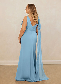 Christian Siriano Bridal for Azazie 1011 Bridesmaid Dresses Steel Blue Mermaid Bow Stretch Satin Dress image12