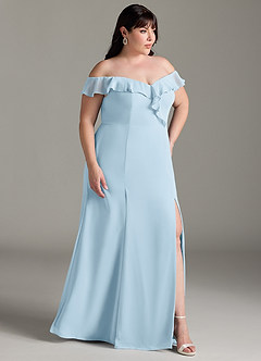 Azazie Sophie Vestidos de damas de honor Vestido de Azul Cielo de Gasa de Corte en A Convertible con Vestidos sin tirantes image10