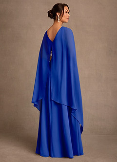 Azazie Liddie Mother of the Bride Dresses Royal Blue A-Line Pleated Chiffon Dress image3