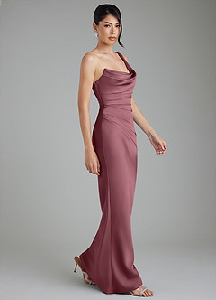 Azazie Sabrina Bridesmaid Dresses Desert Rose Mermaid Corset Stretch Satin Dress image9