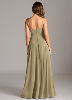 Azazie Amani Bridesmaid Dresses Moss Green A-Line Pleated Chiffon Dress image2