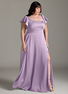 Azazie Bondi Essayer des robes à la maison Robe Trapèze en Satin extensible Arc Auburn image10