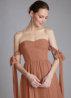 Azazie Ayanna Suknie dla druhen Linia A Zza ramienia Szyfon Do ziemi Sukienka image5