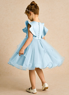 Azazie Chirp Robe Demoiselle D'honneur Fillette Robe Princesse en Tulle Bleu Ciel image4