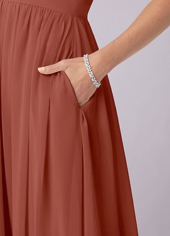 Barbie ♥ Azazie Bridesmaid Dresses Auburn A-Line Corset Chiffon Dress image8