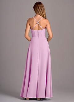 Azazie Carolyn Bridesmaid Dresses Candy Pink A-Line Pleated Chiffon Dress image6