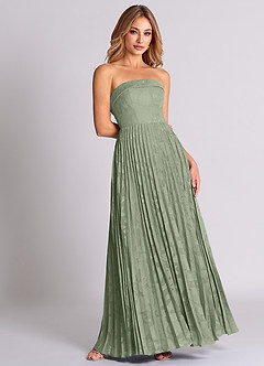 Azazie Mariana Bridesmaid Dresses Agave A-Line Strapless Floral Burnout Convertible Dress image4