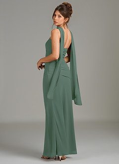 Azazie Whitley Bridesmaid Dresses Eucalyptus Mermaid Strapless Chiffon Dress image2