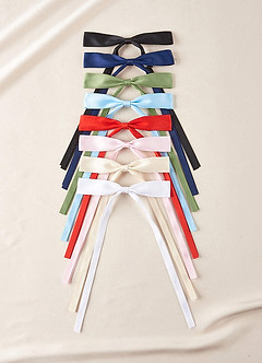 front Satin Bow Hair Clips