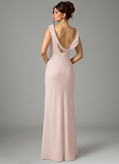 Azazie Kieryn Bridesmaid Dresses Blushing Pink Mermaid Pleated Stretch Satin Dress image6
