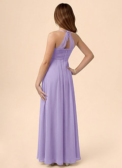 Azazie Ginny Junior Lilac A-Line Pleated Chiffon Dress image2