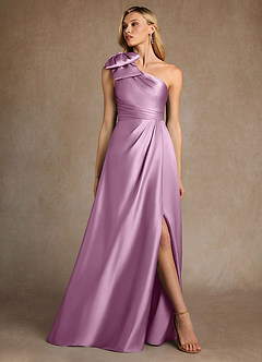 Azazie Easton Mother of the Bride Dresses Wisteria A-Line One Shoulder Stretch Satin Dress image4
