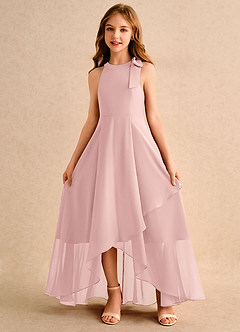 Azazie Boop Girls Formal Abiti da Ragazza di Fiori Abito A-Line in Chiffon Fiocco Rosa Cipria image5