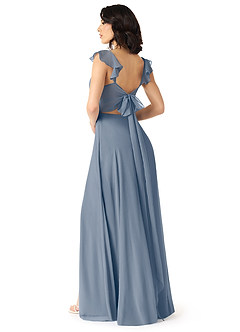 Azazie Everett Bridesmaid Dresses Twilight A-Line V-neck Ruched Chiffon Dress image2