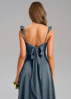 Azazie Everett Bridesmaid Dresses Twilight A-Line Stretch Satin Dress image7