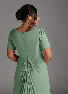 Azazie Bessie Mother of the Bride Dresses Matcha A-Line Pleated Mesh Dress image10