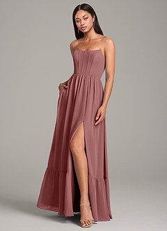 Azazie Kailee Brautjungfernkleider A-Linie mit Taschen Chiffon Kleid Wüstenrose image4