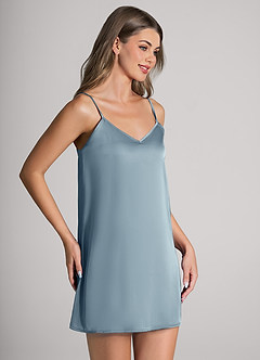 front Vestido lencero clásico de satén en color a juego