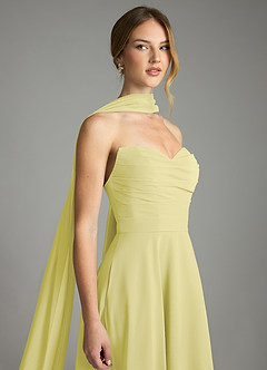 Azazie Ayla Abiti da Damigella Abito A-Line in Chiffon Scollo a Cuore Sorbetto Al Limone image6