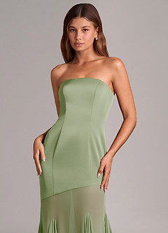 Azazie Uma Final Sale Dusty Sage Mermaid Strapless Chiffon Convertible Dress image2