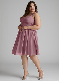 Azazie Angie Bridesmaid Dresses Vintage Mauve A-Line Corset Chiffon Dress image13