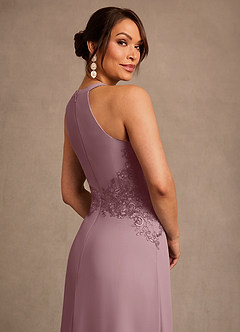 Azazie Georgie vestidos de madre de la novia Vestido de Rosa Polvorienta de Gasa de Corte en A con Encaje image5