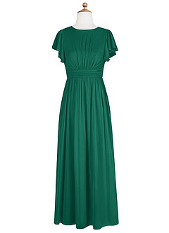 Azazie Mosley Junior A-Linie Gestreift Gittergewebe Kleid Smaragd image7