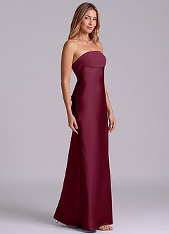 Azazie Ailanie Brudtärnklänningar Klä av Tubklänning i Stretch Satin Axelbandslös Mullbär image4