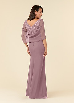Azazie Laina Mother of the Bride Dresses Dusty Rose Mermaid Lace Chiffon Dress image3