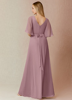 Azazie Cierra Bridesmaid Dresses A-Line V-Neck Chiffon Floor-Length Dress image2