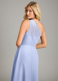 Azazie Phaedra Bridesmaid Dresses Ice A-Line One Shoulder Chiffon Dress image6