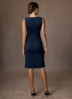 front Kennedy Dunkelmarine Strukturiertes Stretchkleid